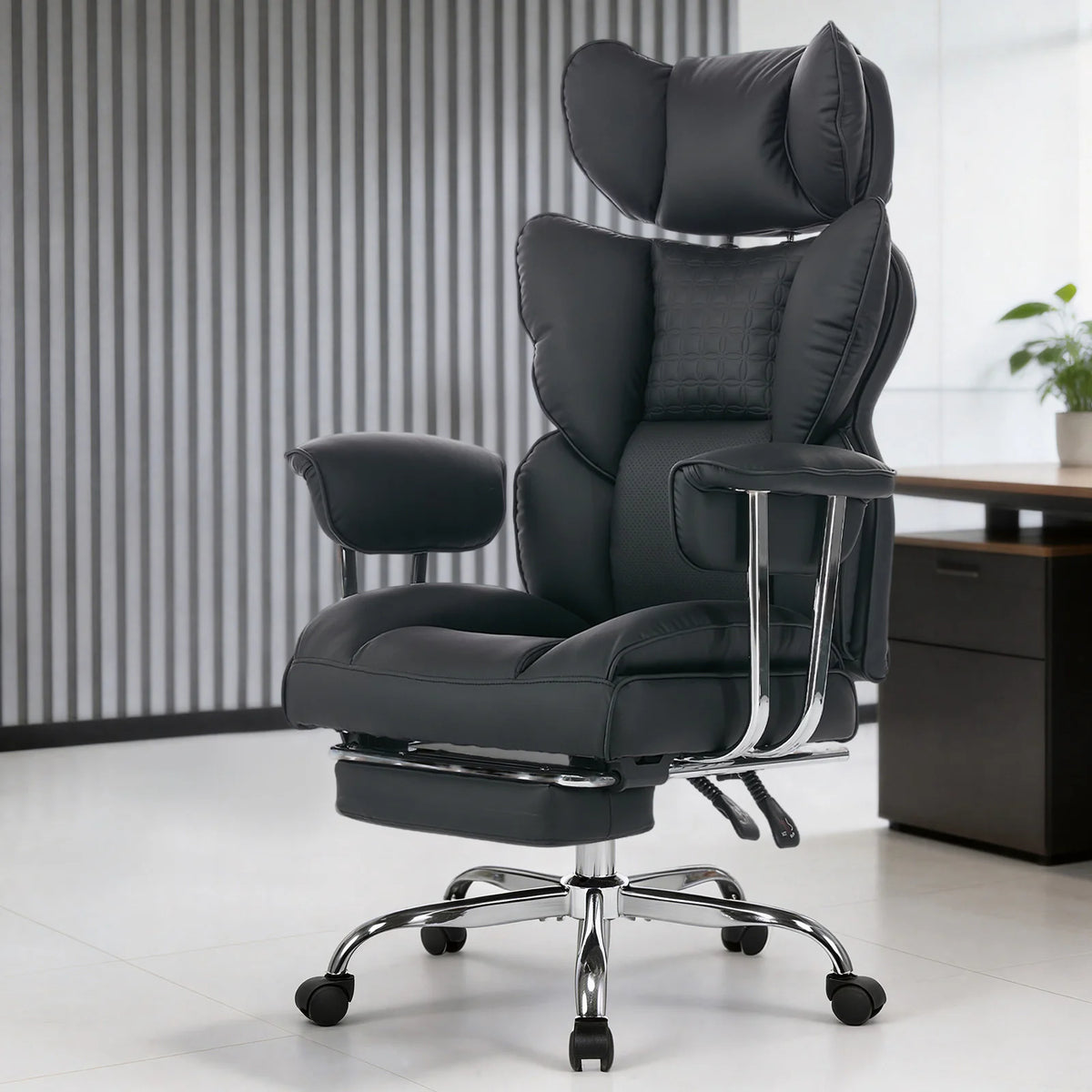 Reverierise Reclining PU Leather Office Chair