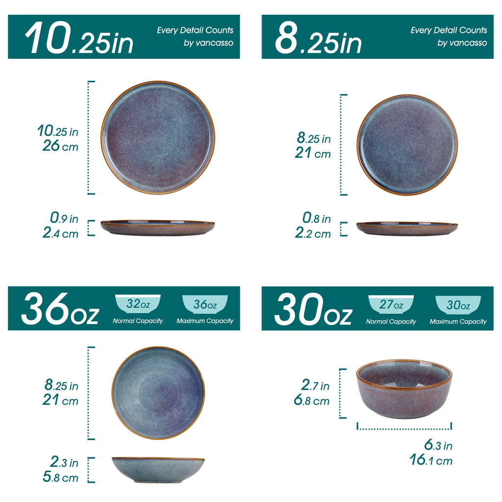 Vancasso PLAYA Series Reactive Glaze Stoneware Dinnerware Set