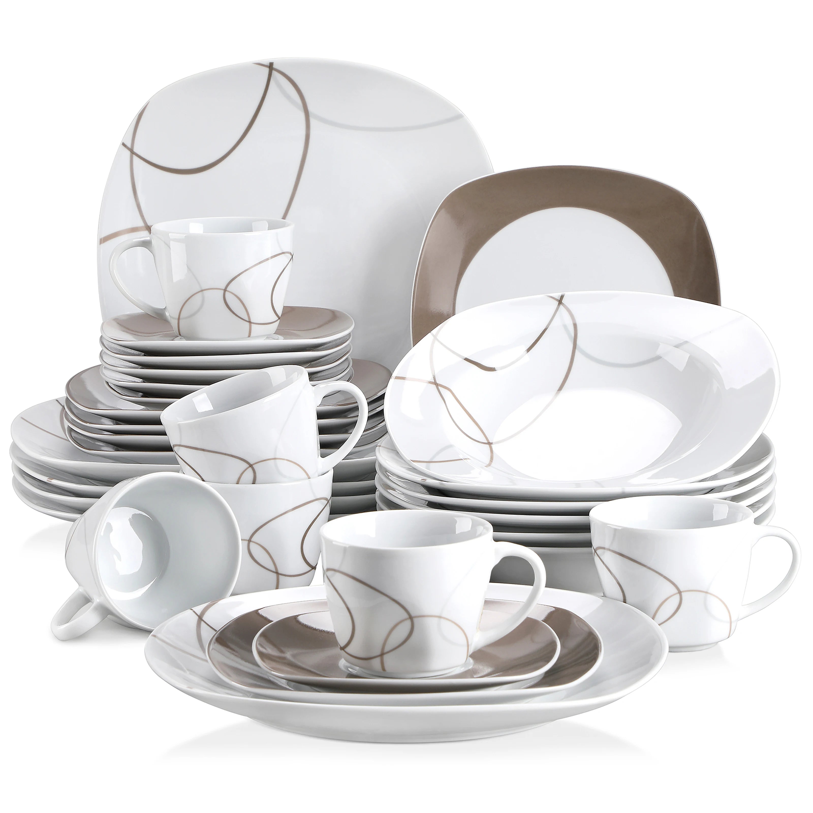 VEWEET Nikita 30-Piece Porcelain Dinnerware Set