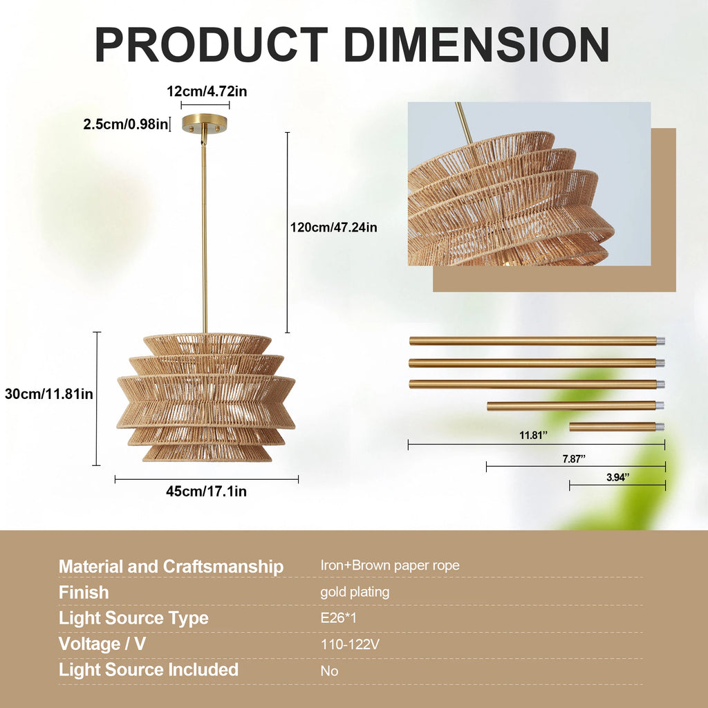 Adlewick Woven Rattan Ceiling Light