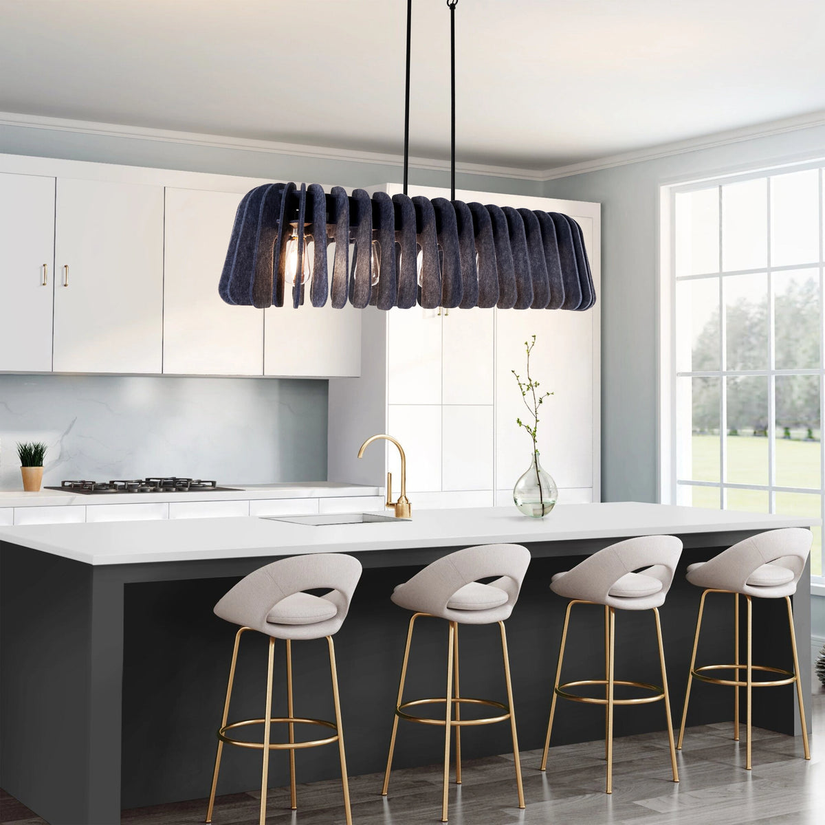 Aureline Modern Island Pendant – Black