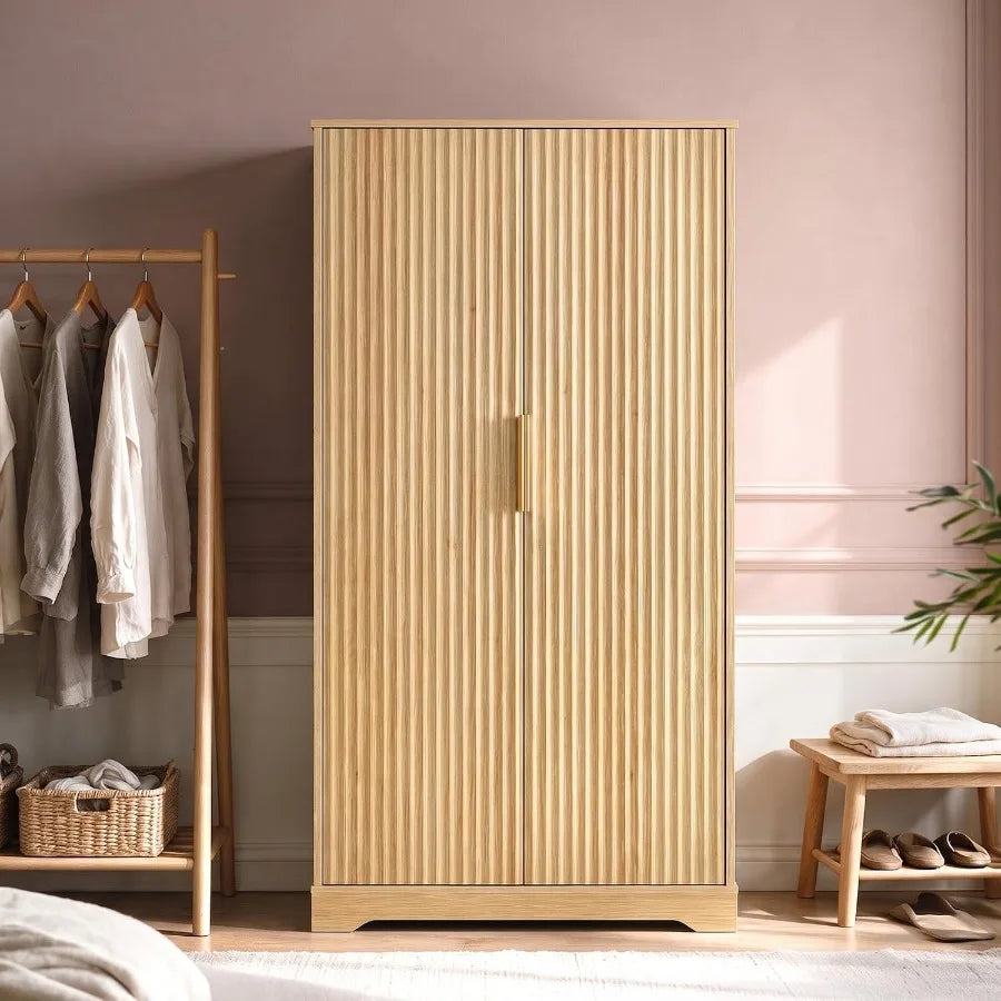 Single fluted wardrobe in a dressing area