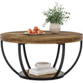 Harper Round Coffee Table with Storage Shelf