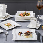 Load image into Gallery viewer, MALACASA Flora White Porcelain Dinnerware Set – 30/60 Pieces
