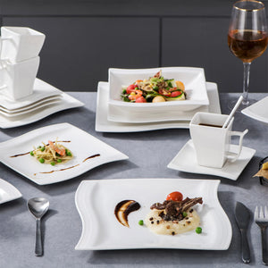 MALACASA Flora White Porcelain Dinnerware Set – 30/60 Pieces