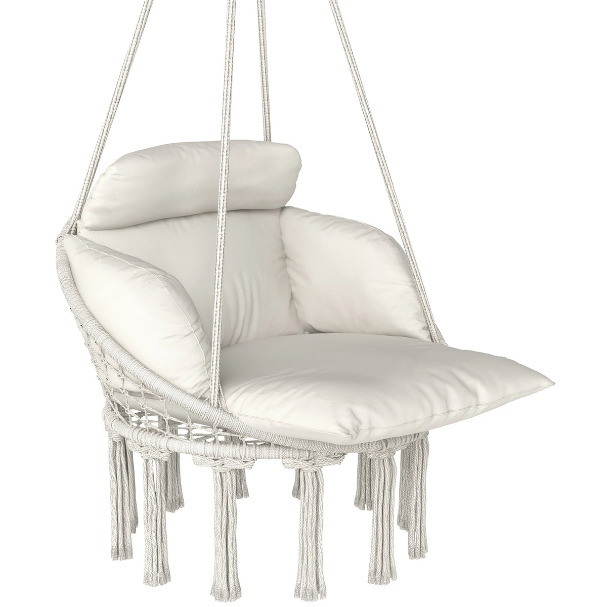 Calista Macramé Hanging Chair – Cream