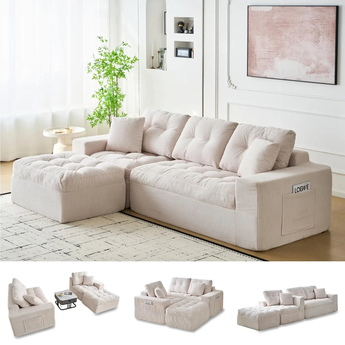 Rathmore Modular Corduroy Sectional*