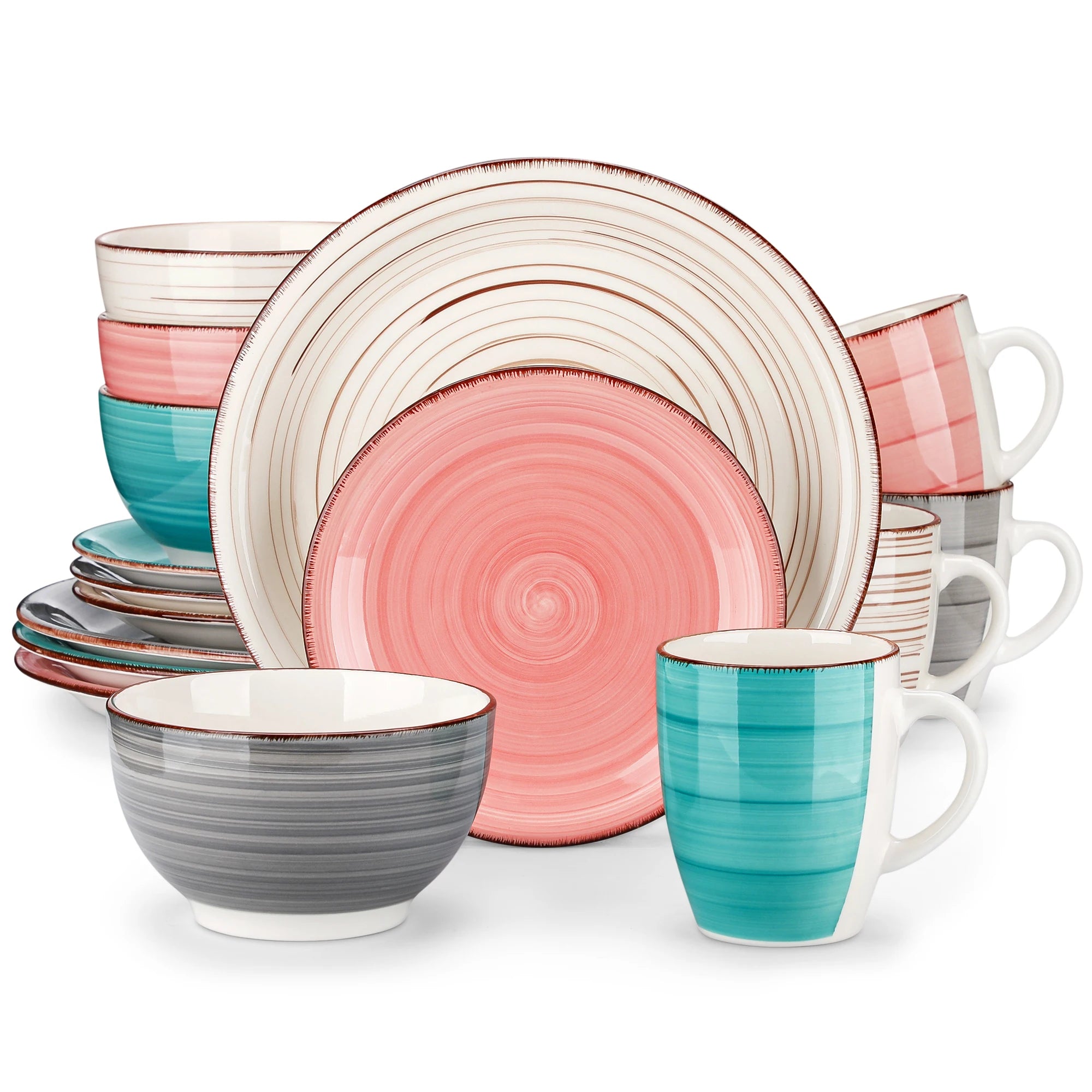 VANCASSO Bella Multicolor Stoneware Dinnerware Set – 16/32/48 Pieces