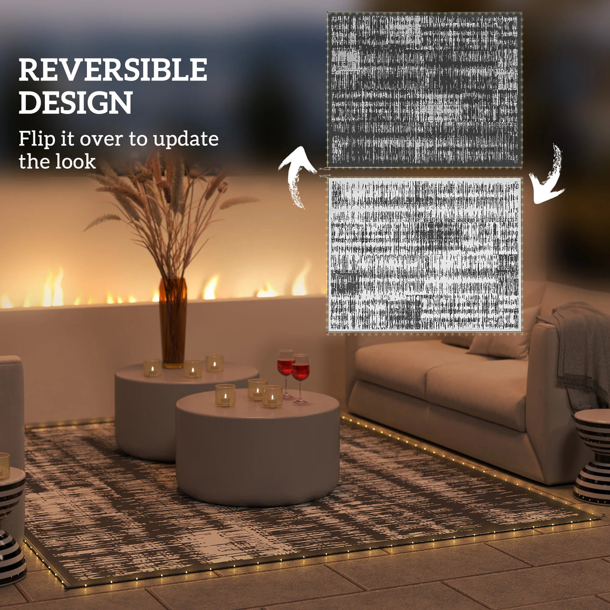 Luminweave LED Outdoor Rug - Charcoal