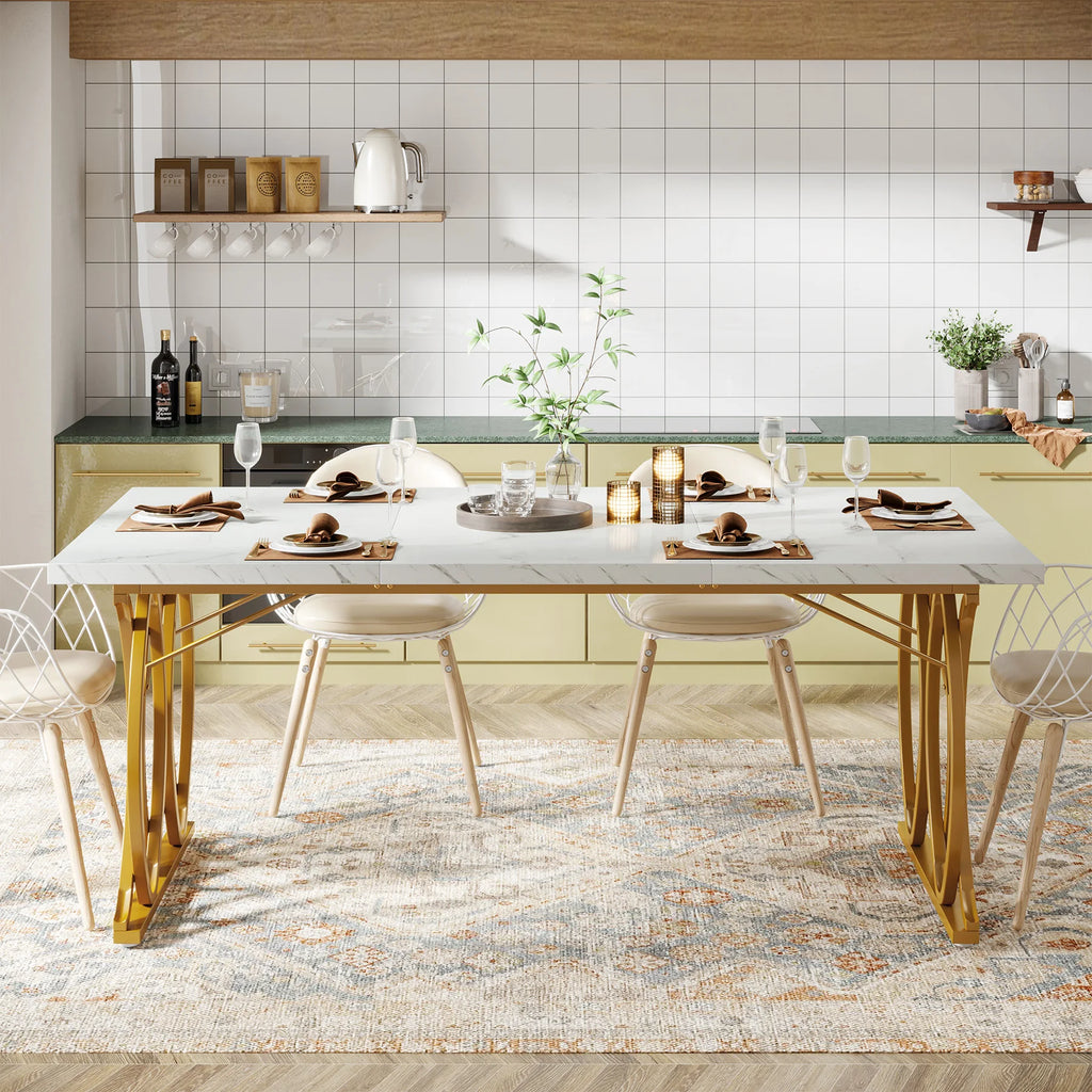 Aureum Faux Marble Dining Table