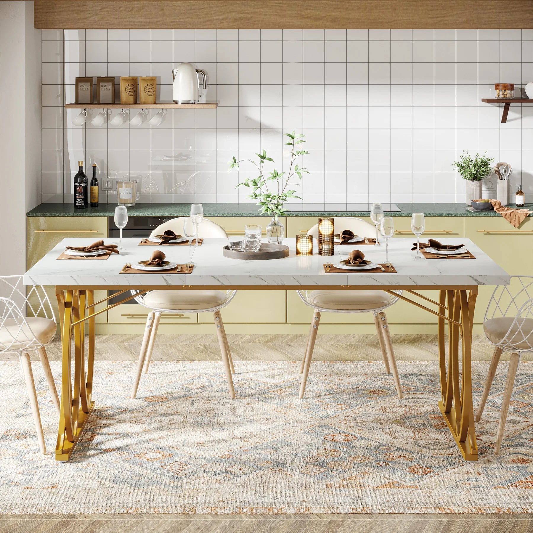 Aureum Faux Marble Dining Table
