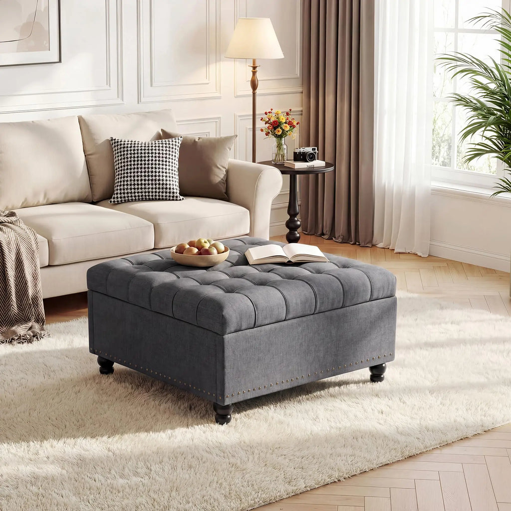 Aziza Lift-Top Storage Ottoman