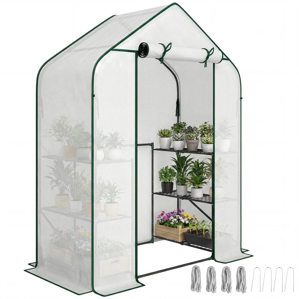 Verdantreach Six-Shelf Mini Greenhouse – White