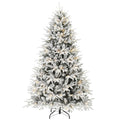 Snowcrest full snow-flocked Christmas tree with warm white LED lights