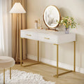 Tana White & Gold Vanity Desk