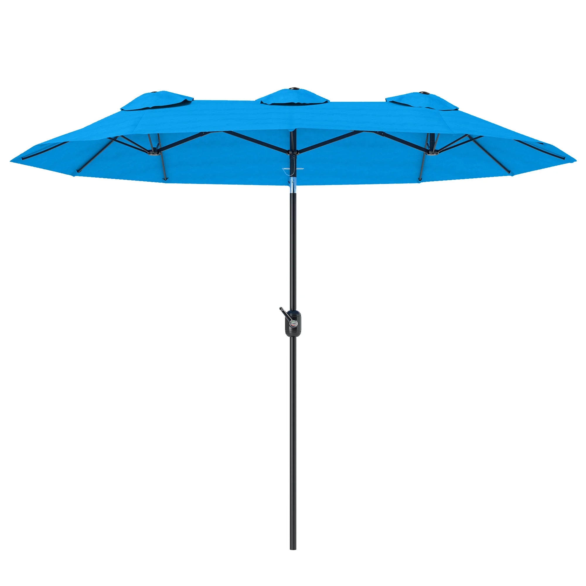 Skyspan Double-Sided Patio Umbrella – Cyan Blue