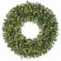 Cedarwick pre-lit Christmas wreath with cedar-style greenery and warm white lights