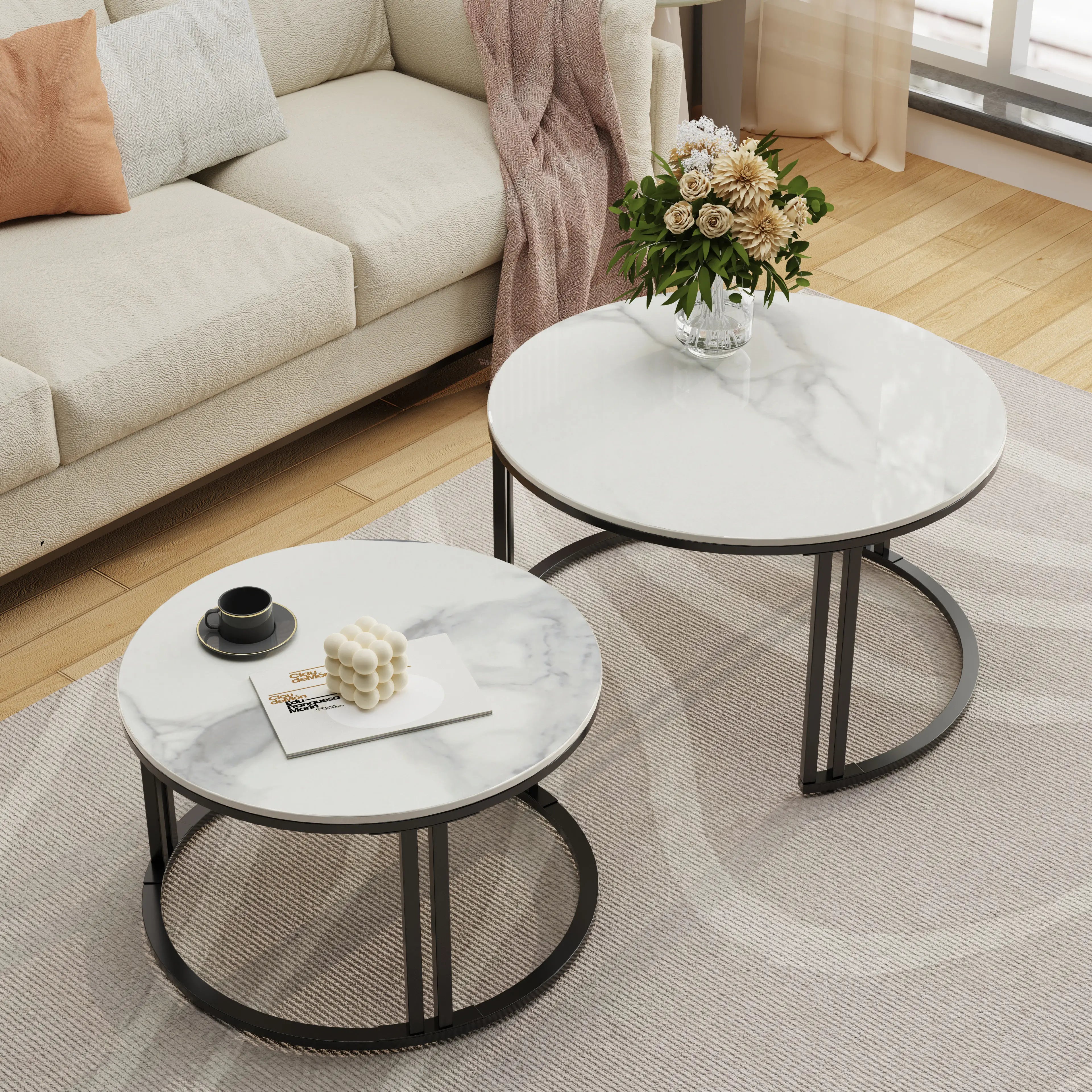 Circle Nesting Coffee Table Set