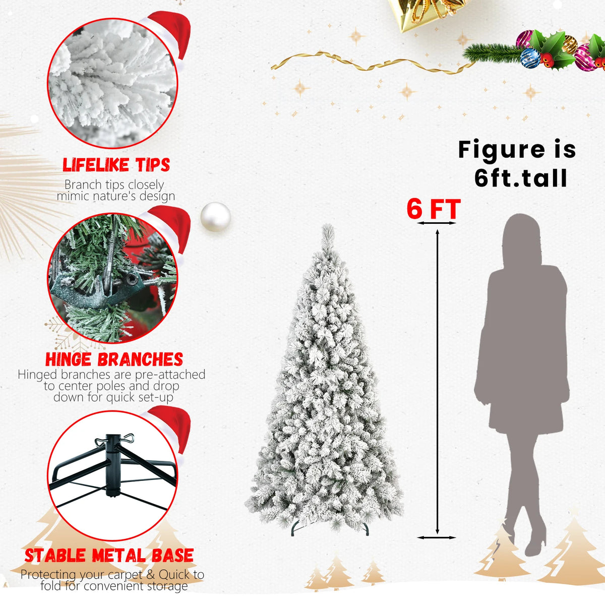 Everfrost Snowy Full-Body Christmas Tree