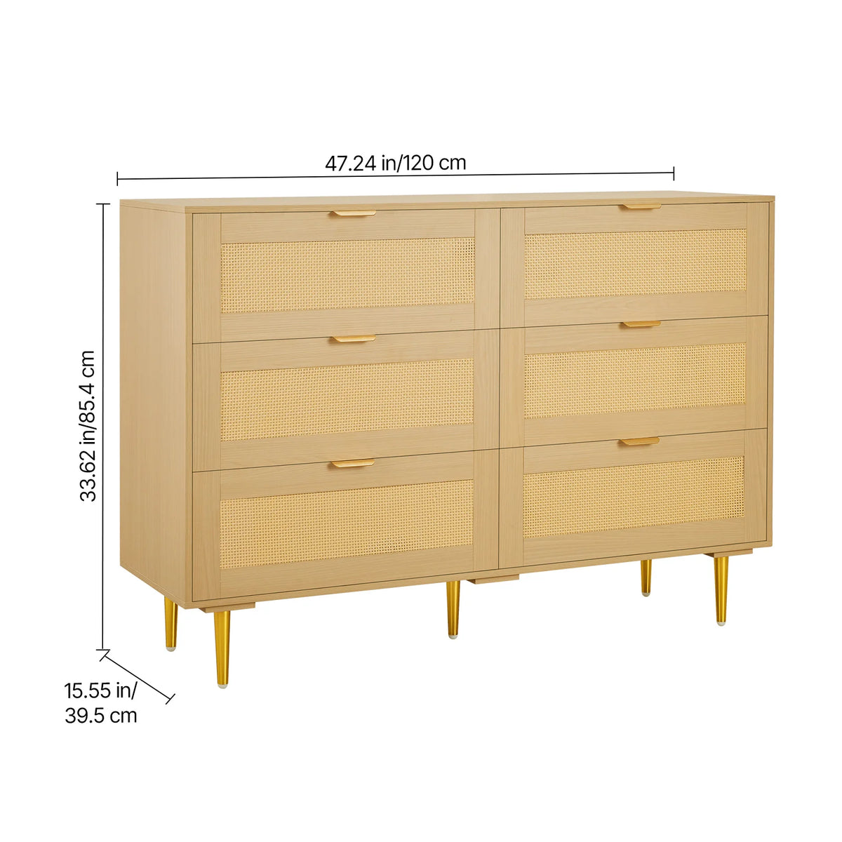 Moonlitveil 47-inch Natural rattan dresser dimensions