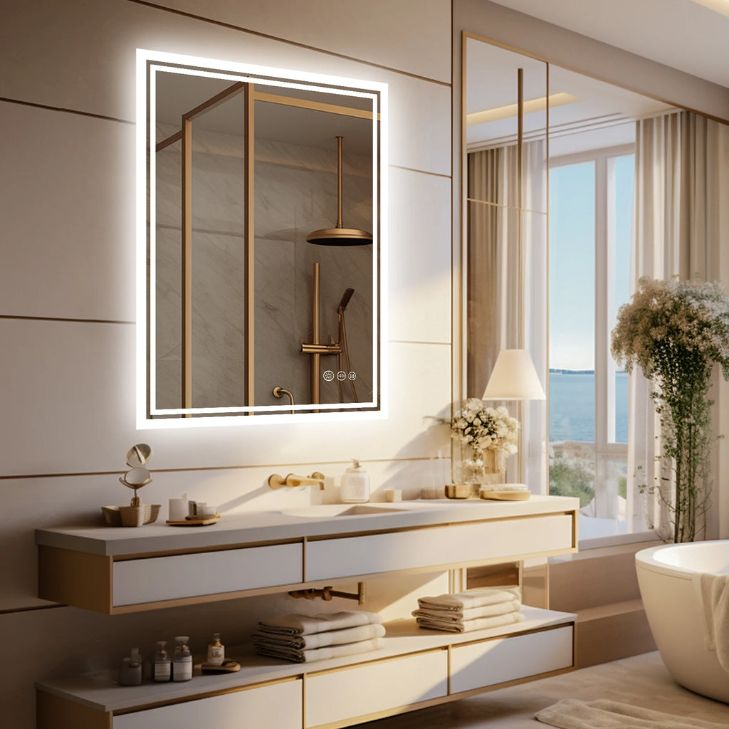Aurora LED Rectangle Bathroom Mirror