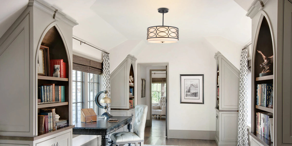 Noirwell 3-Light Black Drum Chandelier