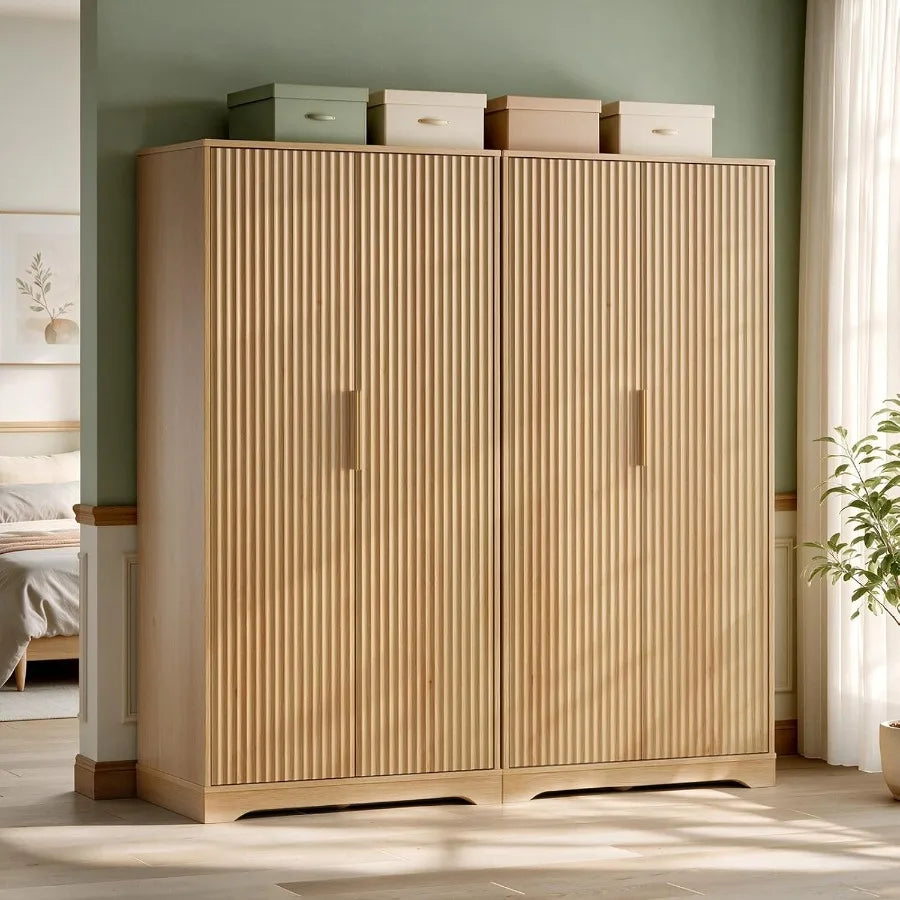 Two matching wardrobes staged side by side