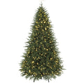 Evergrand full pre-lit green Christmas tree with warm white LED lights and metal stand
