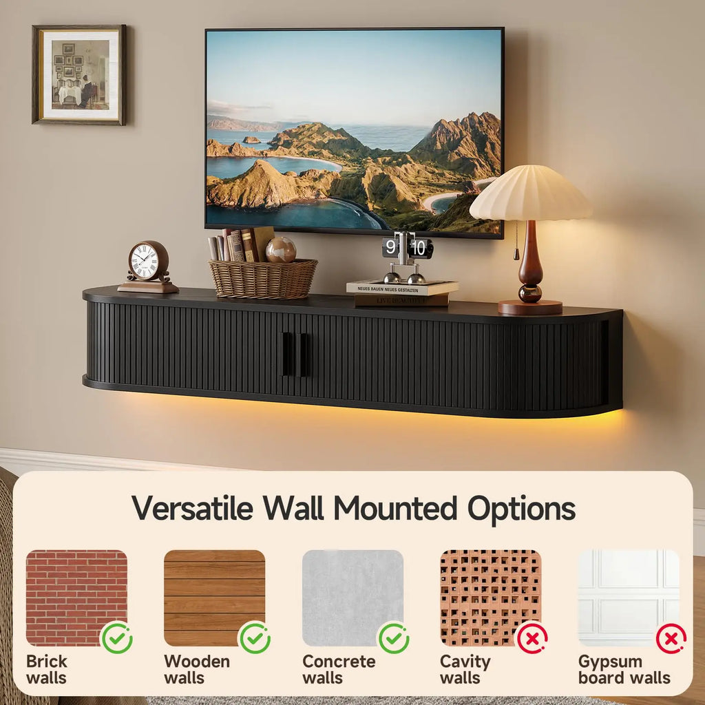 Wall-mounting graphic with checks for brick, wood and concrete walls and crosses for cavity and gypsum-board walls.