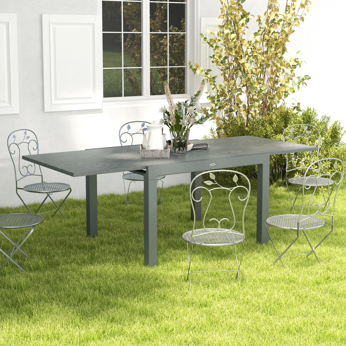 Grovevale Extendable Aluminum Patio Dining Table