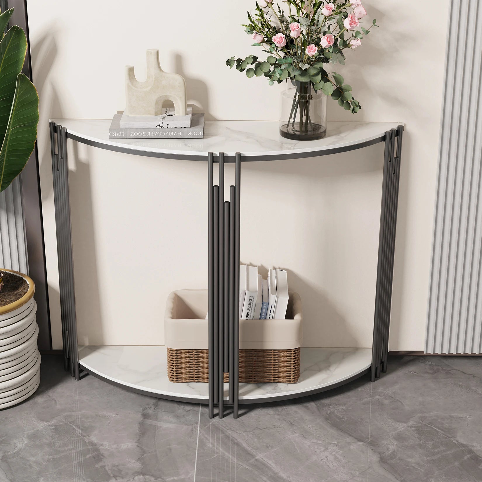 Claremont Half-Moon Console Table