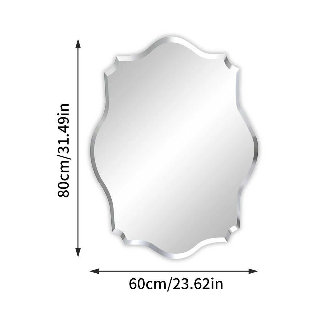 Scalloped Frameless Beveled Wall Mirror