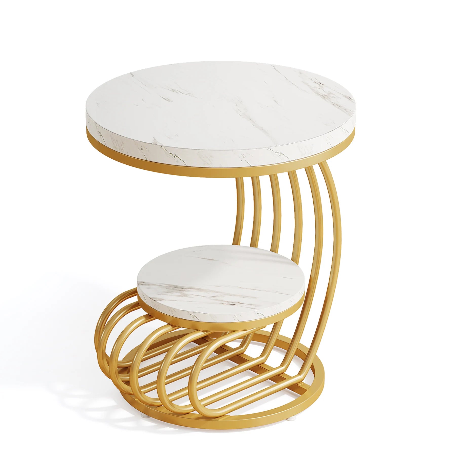 Tavio Curved 2-Tier End Table