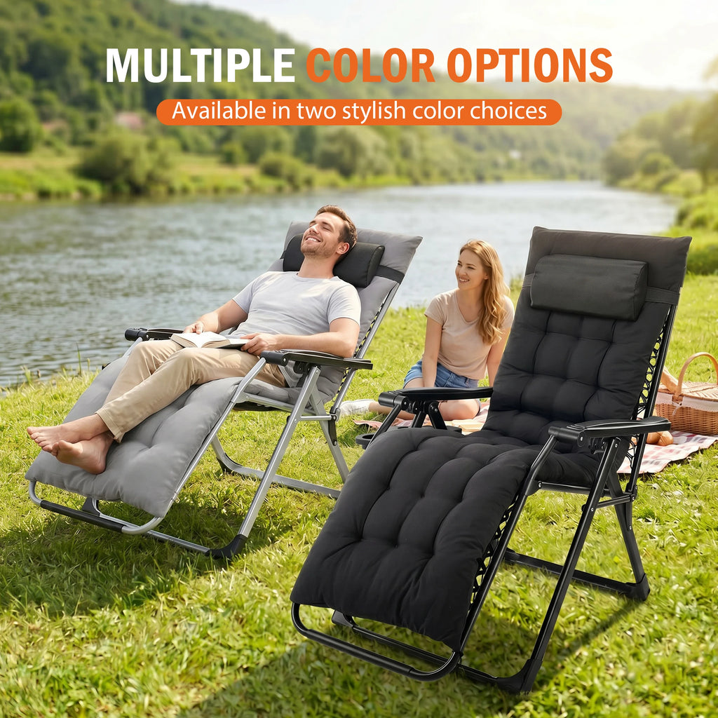 Annecy gray zero-gravity patio recliner with removable cushion