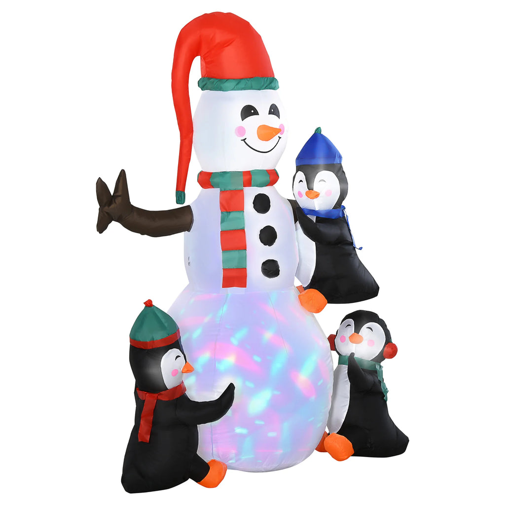 Northglow Snowman & Penguins Inflatable – 6 ft