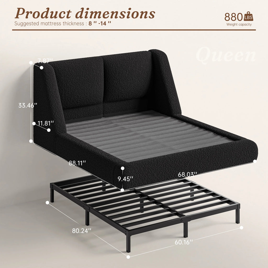 Mirehaven Bouclé Cloud Platform Bed