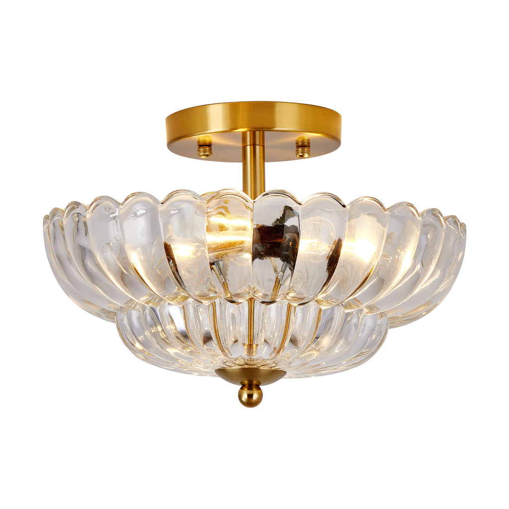 Westleigh Clear Glass Ceiling Light, Gold