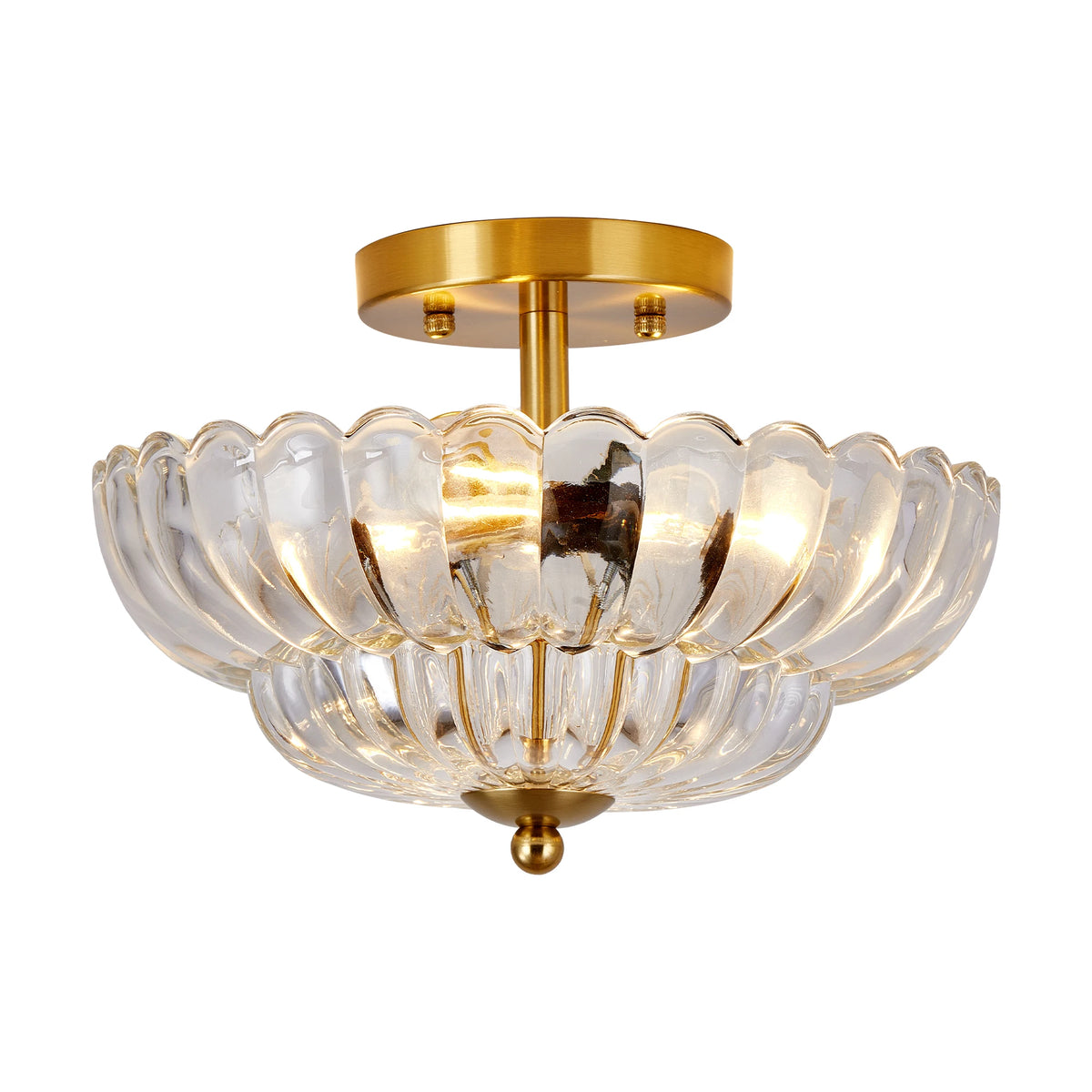 Westleigh Clear Glass Ceiling Light, Gold
