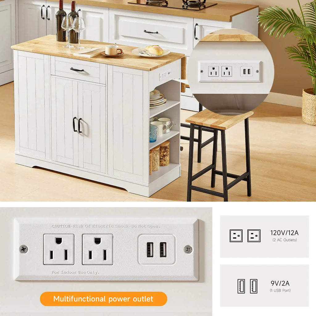 Sablecharm ivory island with two AC outlets and two USB-A sockets
