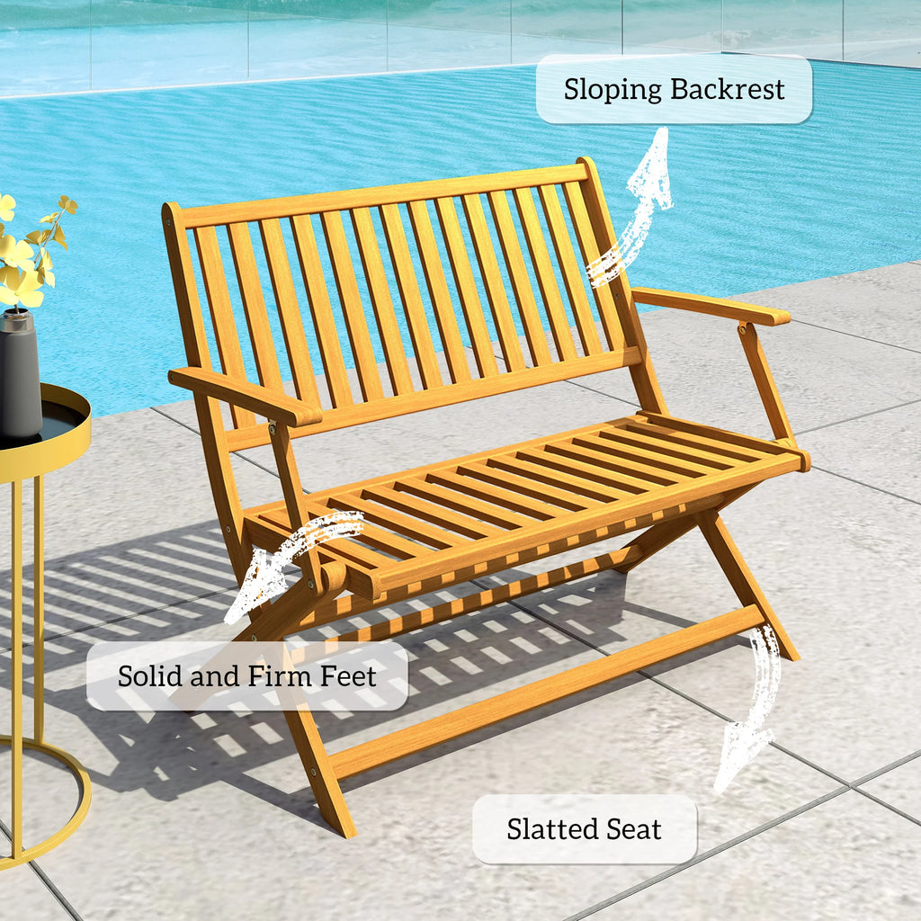 Teakfold Acacia Patio Bench – Natural