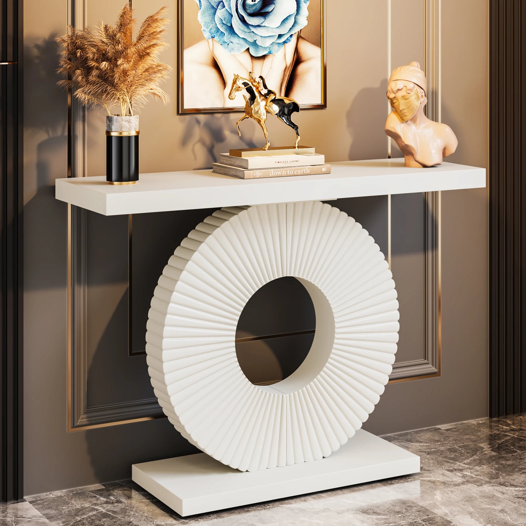 Solenne Sculptural Console Table