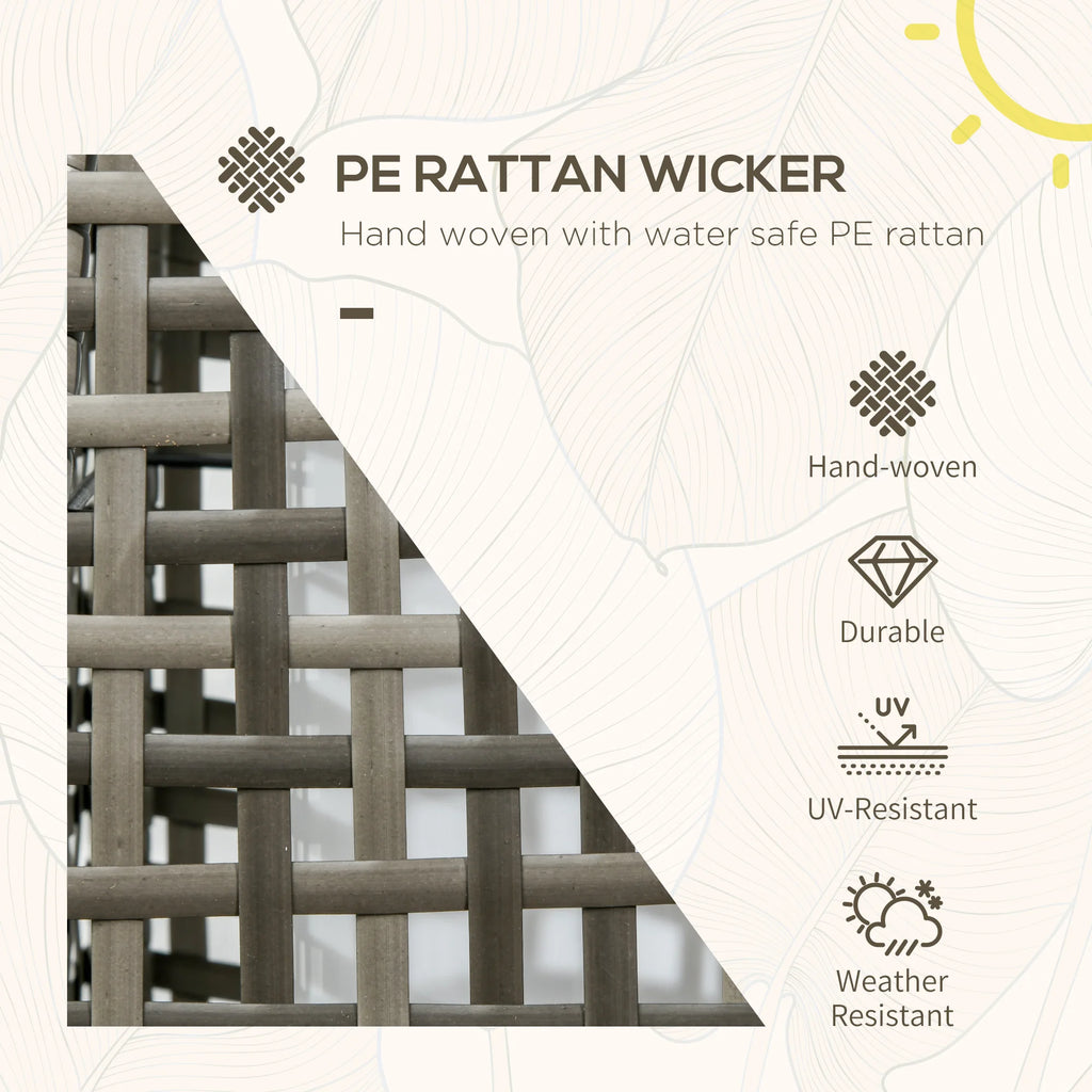 Nocturne Solar Wicker Floor Lantern – Gray