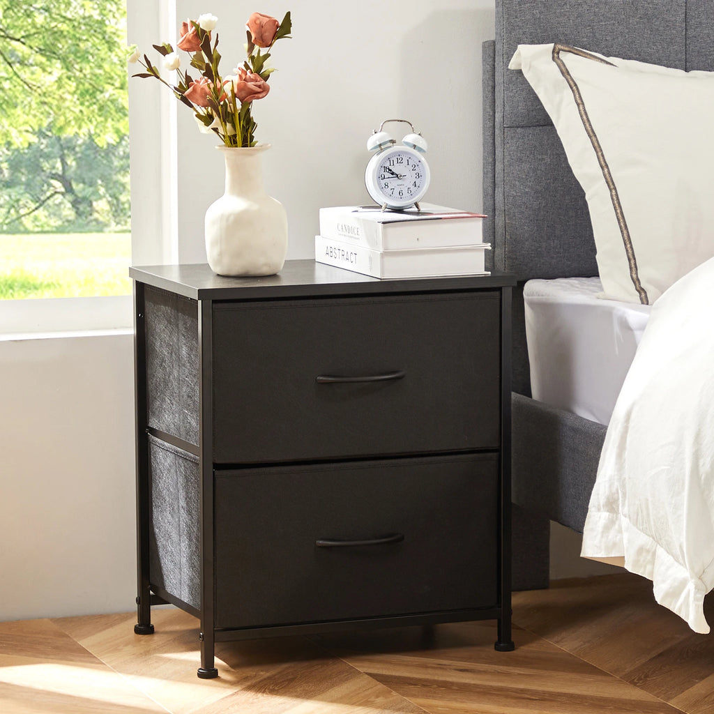 Driftweave Two-Drawer Fabric Nightstand