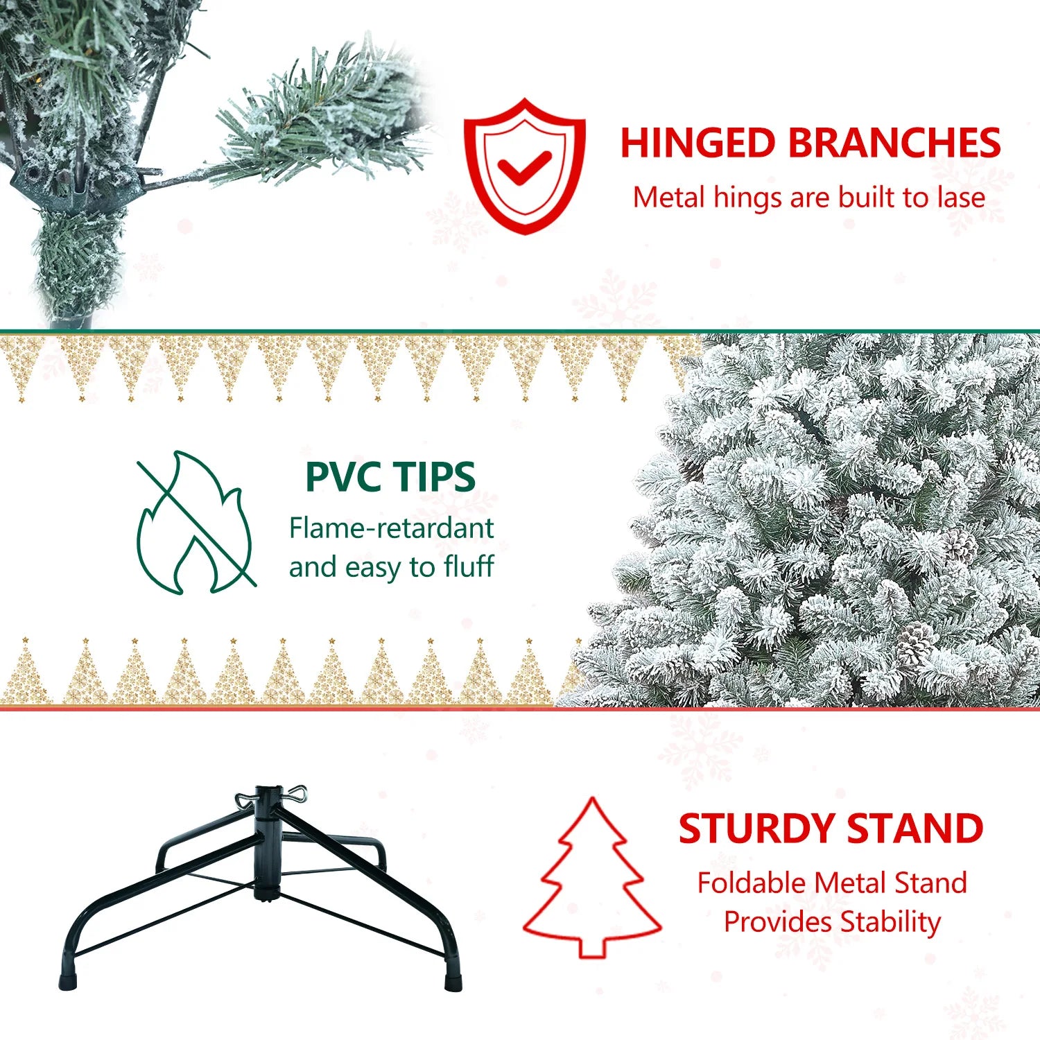 Everfrost Snowy Pinecone Christmas Tree