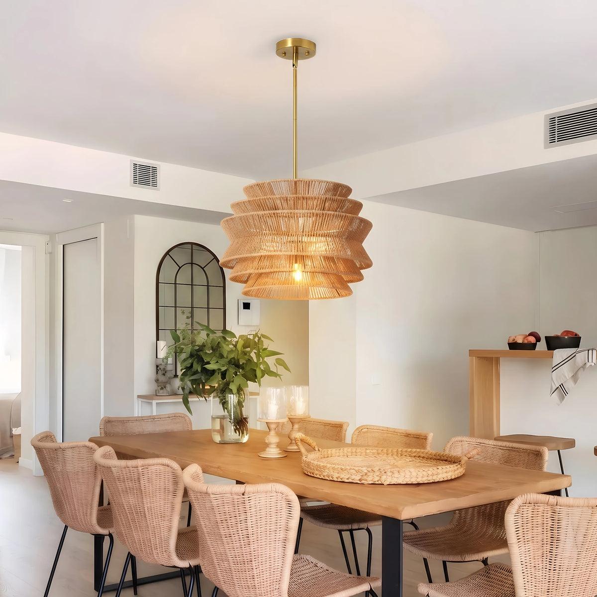 Adlewick Woven Rattan Ceiling Light