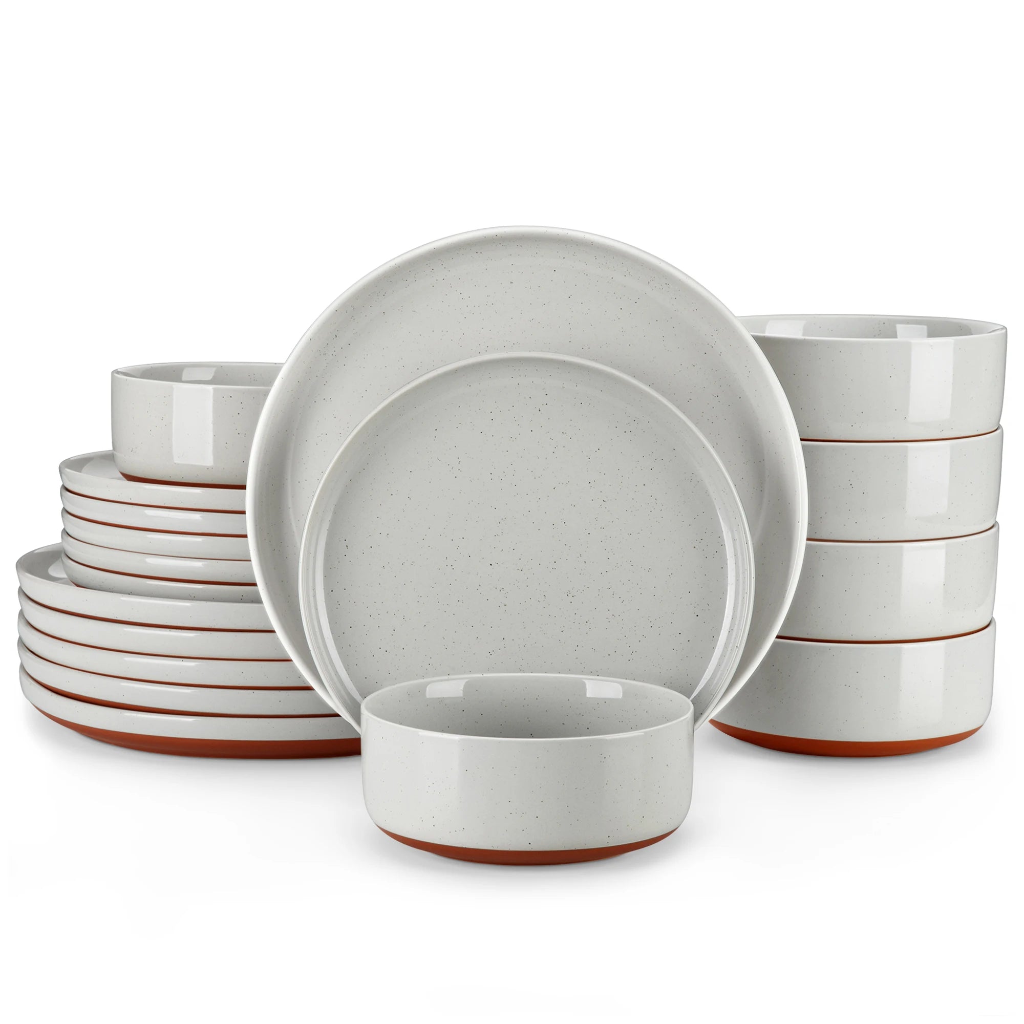 MALACASA Tara Series Stoneware Dinnerware Set - 18/36 Pieces, Available in Multiple Colors