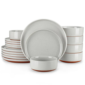 MALACASA Tara Series Stoneware Dinnerware Set - 18/36 Pieces, Available in Multiple Colors