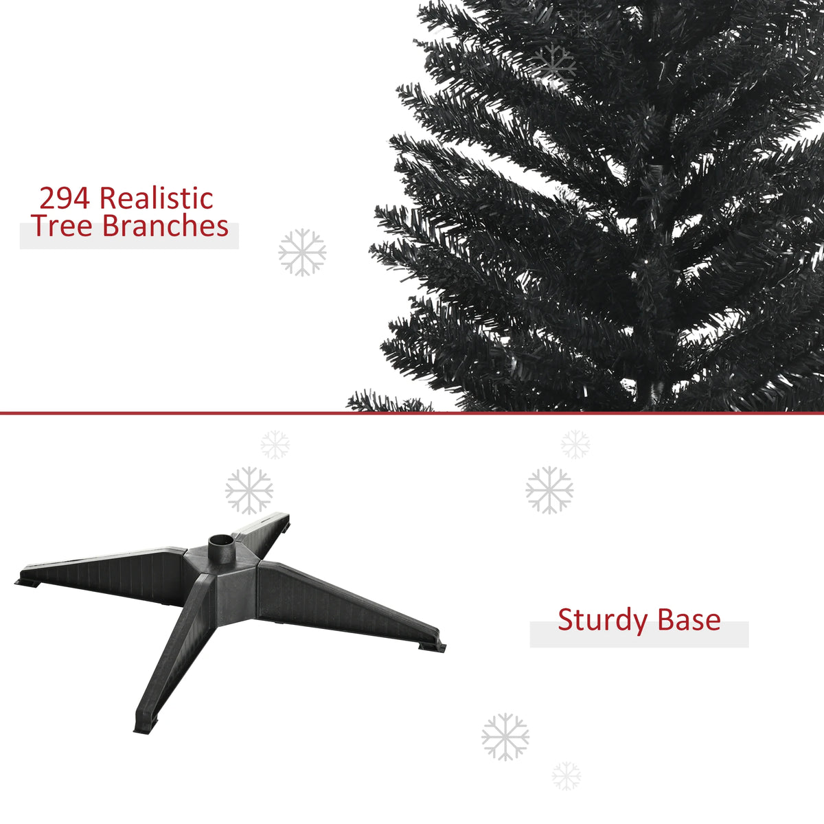 Noirspire black foliage and detachable base with 294 branches