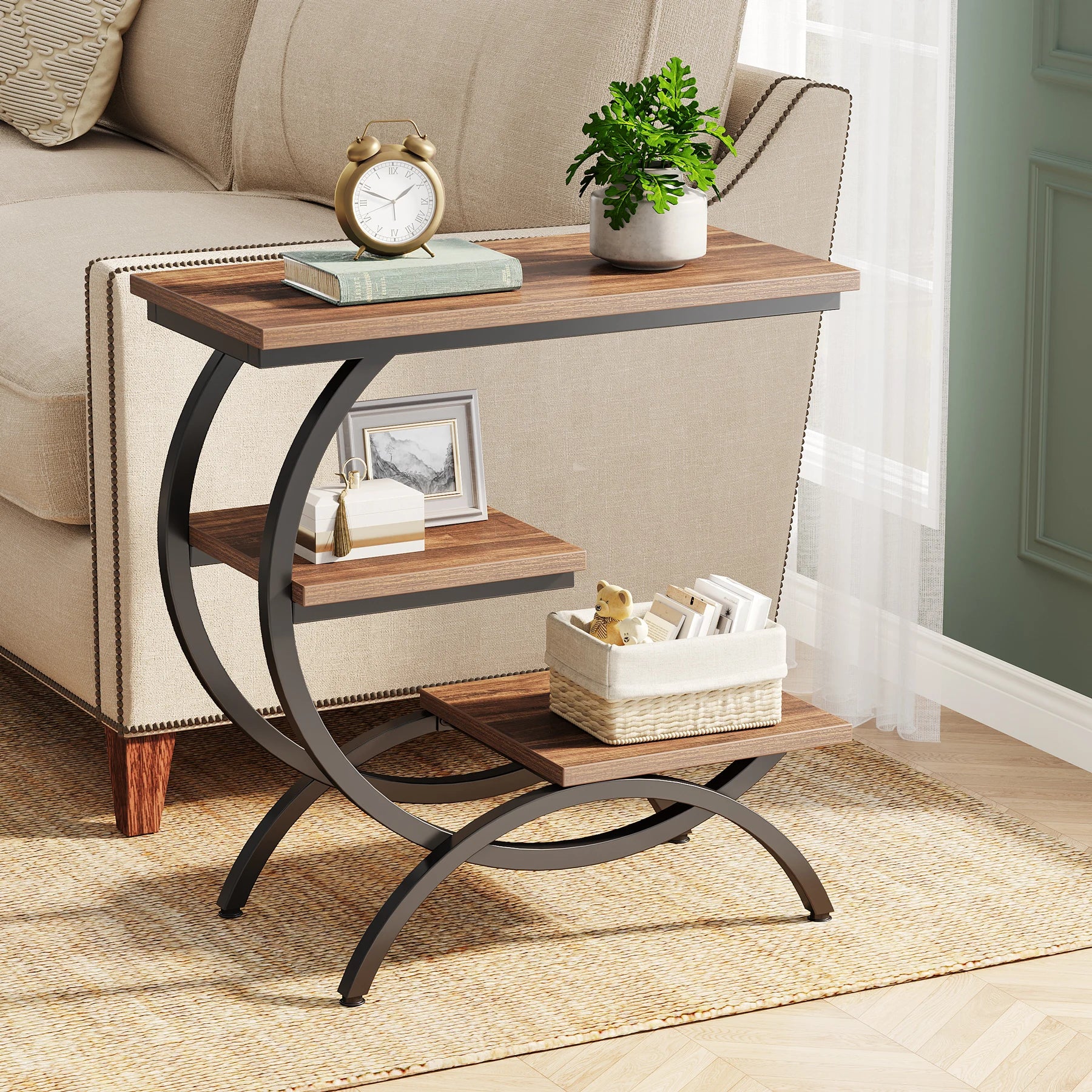 Nari 3-Tier C-Shaped Side Table