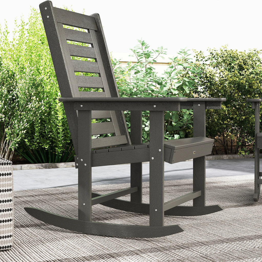 Havenridge HDPE Outdoor Rocking Chairs, Set of 2 – Dark Gray